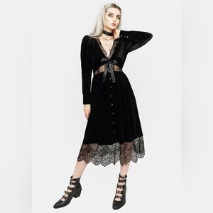 Disturbia Black Lace Midi Dress